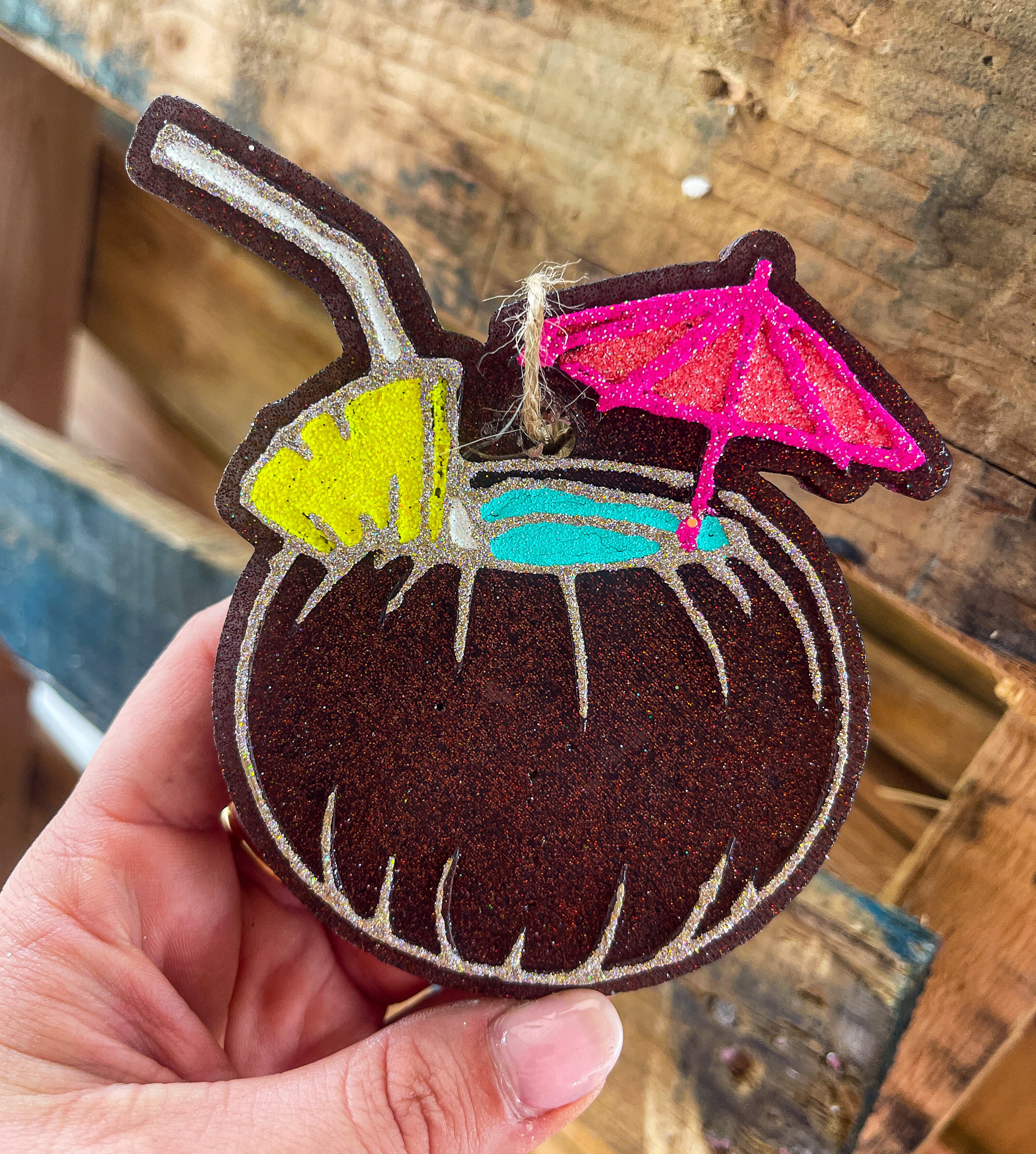 Coconut Drink Pink Umbrella (Coconut Leather Scent)